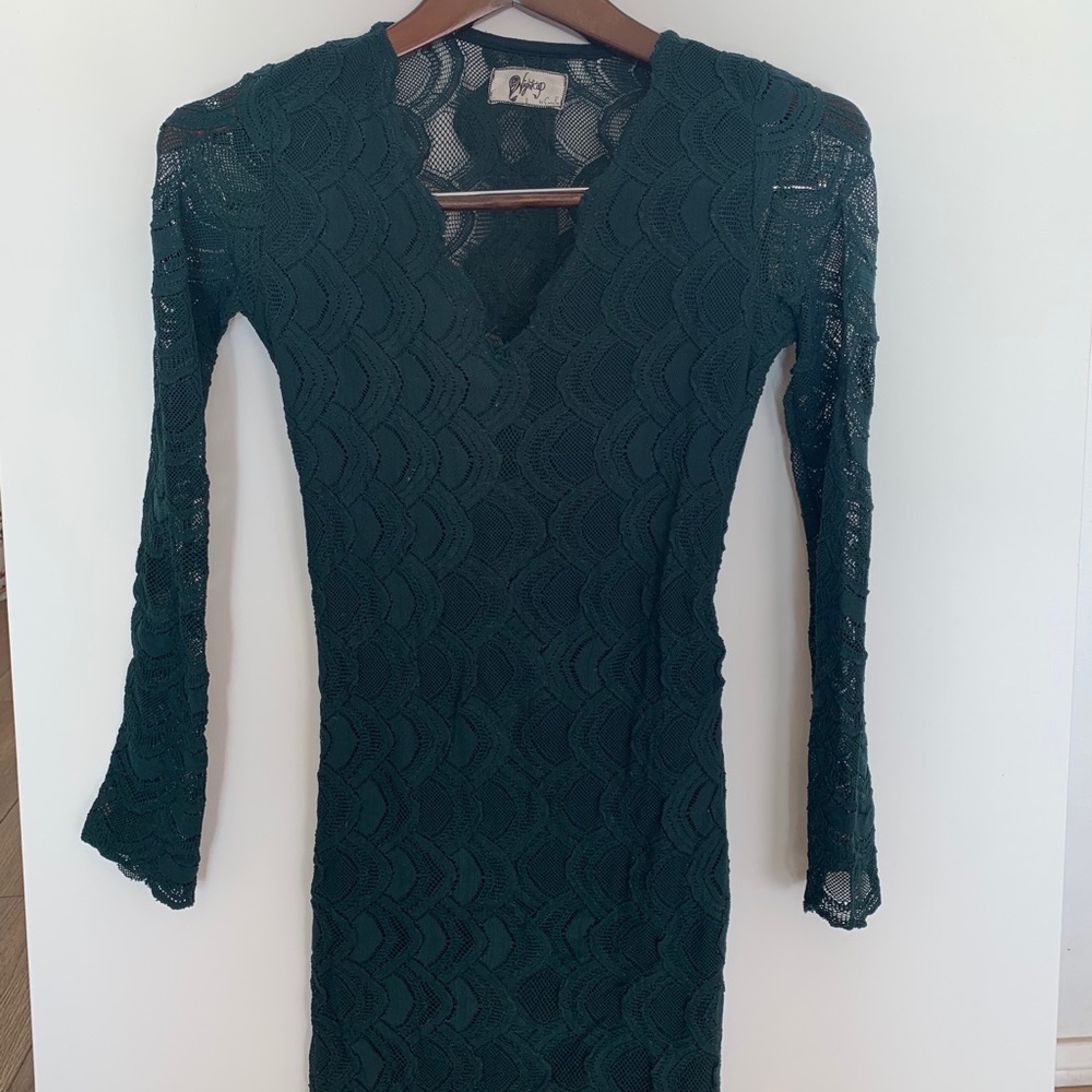 Nightcap Clothing Deep V Victorian Lace Dress. - Picture 4 of 4